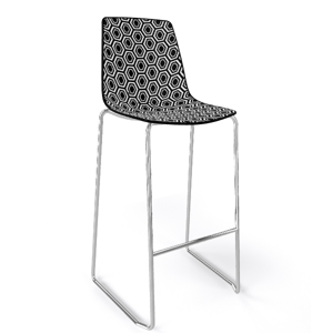 GABER - Barová stolička ALHAMBRA ST vysoká, čierna/biela/chróm