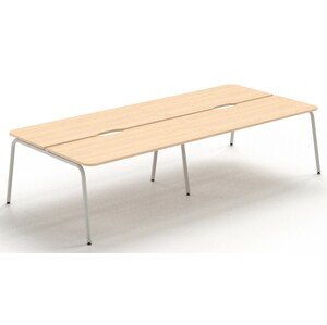 NARBUTAS - Štvormiestny pracovný stôl ROUND so zaoblenými rohmi 280x144